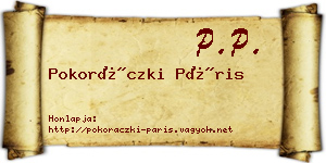 Pokoráczki Páris névjegykártya